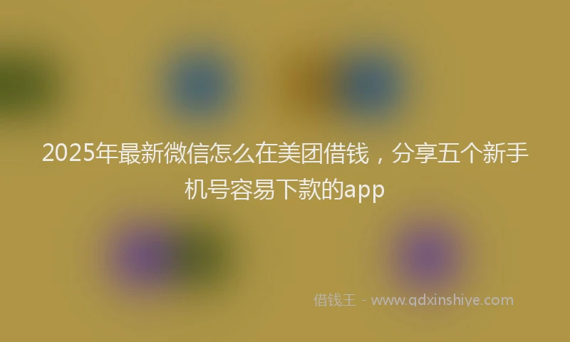 2025年最新微信怎么在美团借钱，分享五个新手机号容易下款的app