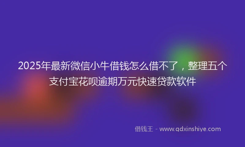 2025年最新微信小牛借钱怎么借不了，整理五个支付宝花呗逾期万元快速贷款软件