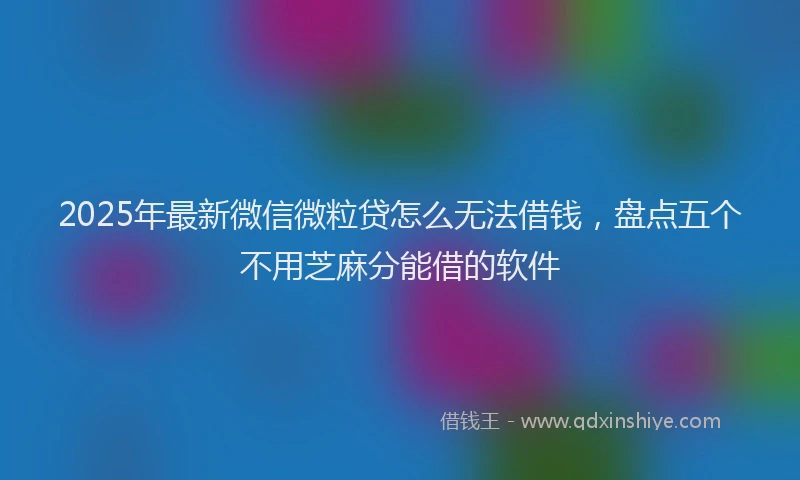 2025年最新微信微粒贷怎么无法借钱，盘点五个不用芝麻分能借的软件