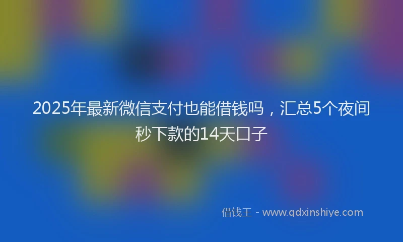 2025年最新微信支付也能借钱吗，汇总5个夜间秒下款的14天口子