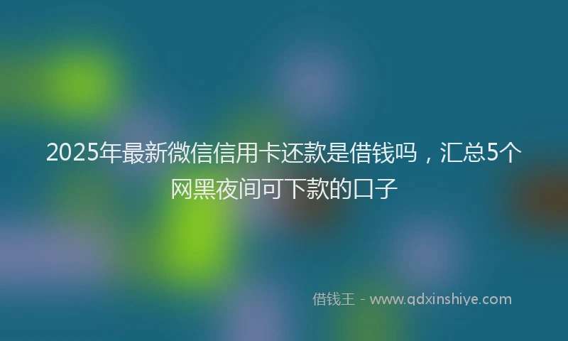 2025年最新微信信用卡还款是借钱吗，汇总5个网黑夜间可下款的口子