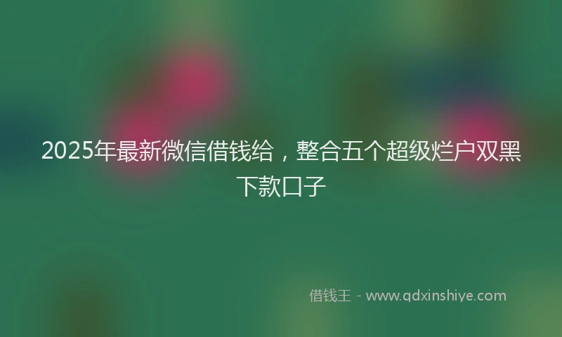 2025年最新微信借钱给，整合五个超级烂户双黑下款口子