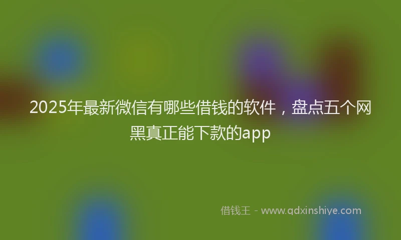 2025年最新微信有哪些借钱的软件，盘点五个网黑真正能下款的app