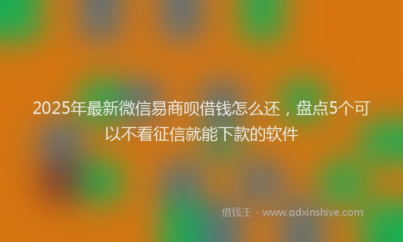 2025年最新微信易商呗借钱怎么还，盘点5个可以不看征信就能下款的软件