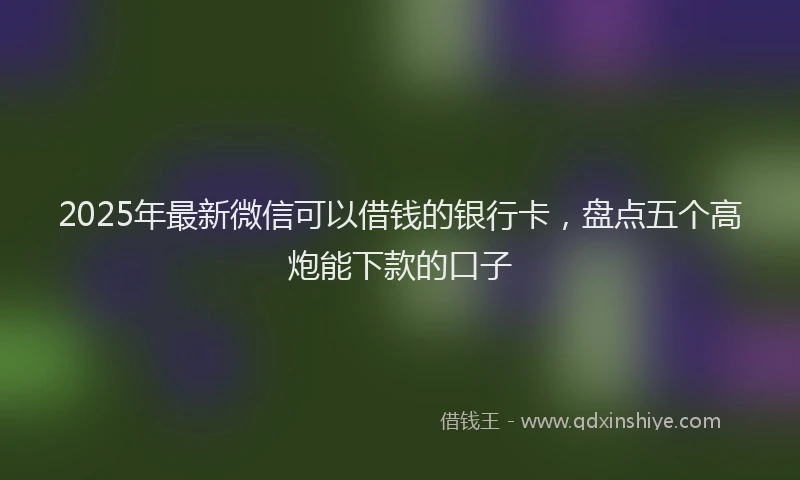 2025年最新微信可以借钱的银行卡，盘点五个高炮能下款的口子
