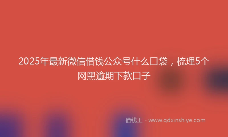 2025年最新微信借钱公众号什么口袋，梳理5个网黑逾期下款口子