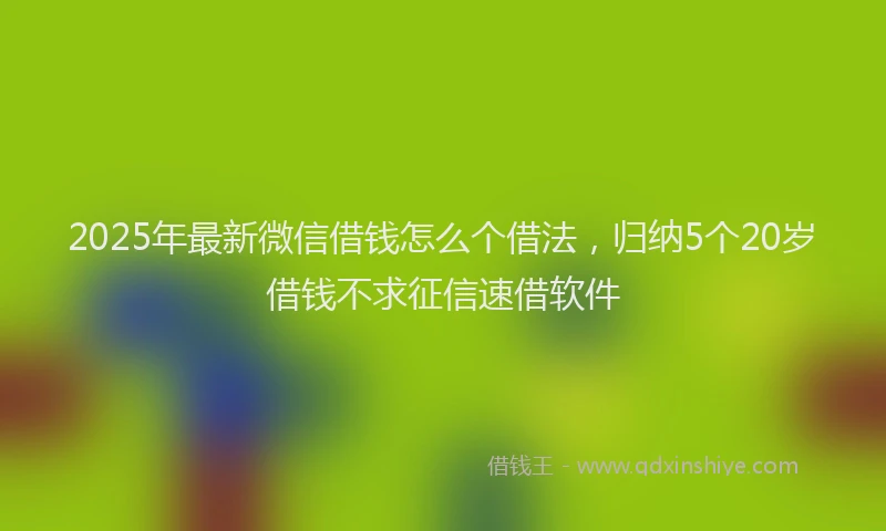2025年最新微信借钱怎么个借法，归纳5个20岁借钱不求征信速借软件