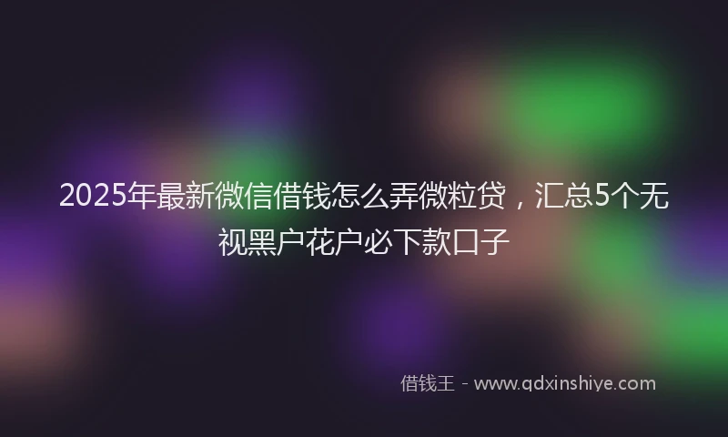 2025年最新微信借钱怎么弄微粒贷，汇总5个无视黑户花户必下款口子