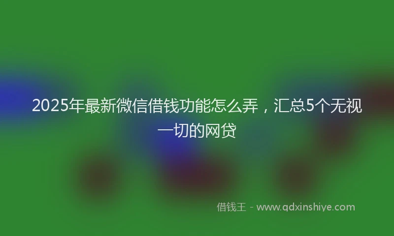2025年最新微信借钱功能怎么弄，汇总5个无视一切的网贷