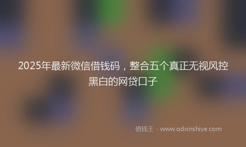2025年最新微信借钱码，整合五个真正无视风控黑白的网贷口子