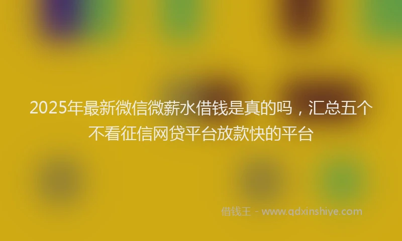 2025年最新微信微薪水借钱是真的吗，汇总五个不看征信网贷平台放款快的平台