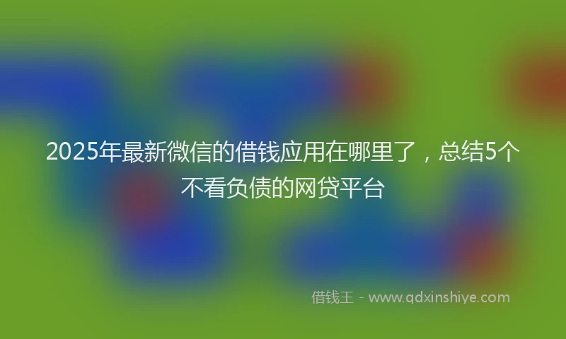 2025年最新微信的借钱应用在哪里了，总结5个不看负债的网贷平台