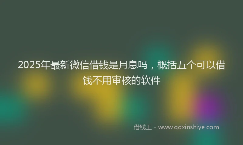 2025年最新微信借钱是月息吗，概括五个可以借钱不用审核的软件