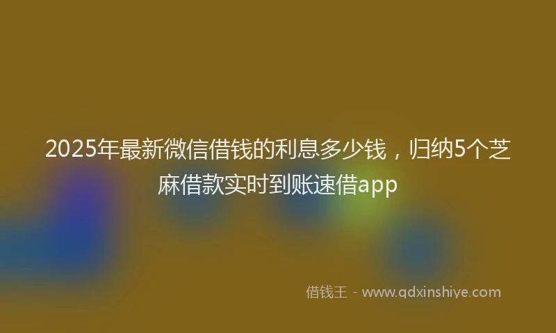 2025年最新微信借钱的利息多少钱，归纳5个芝麻借款实时到账速借app