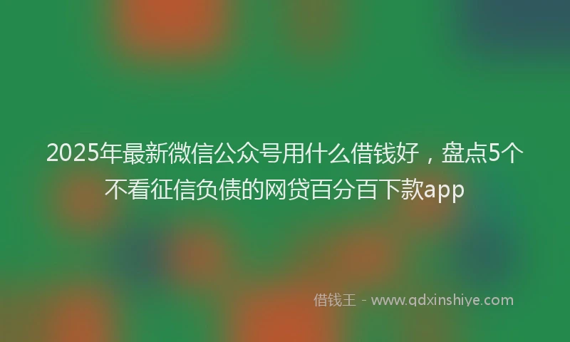 2025年最新微信公众号用什么借钱好，盘点5个不看征信负债的网贷百分百下款app