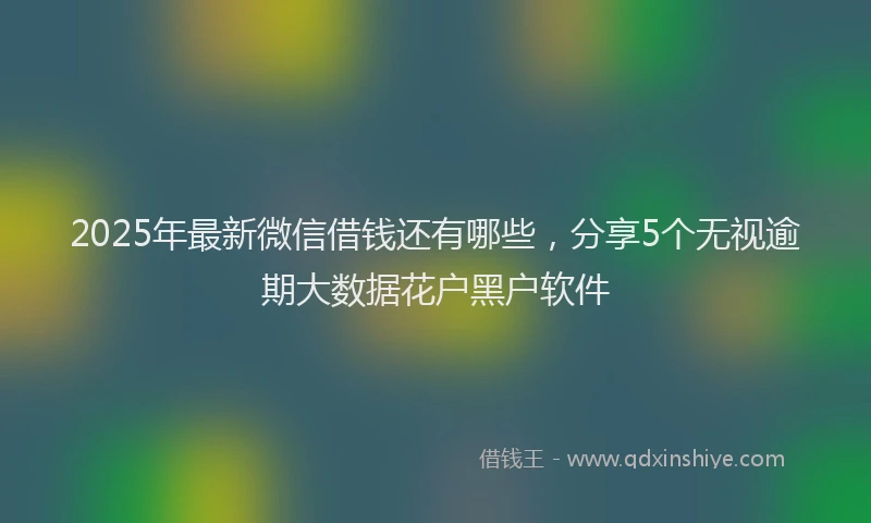 2025年最新微信借钱还有哪些，分享5个无视逾期大数据花户黑户软件