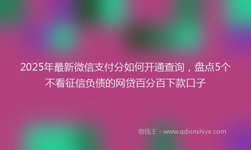2025年最新微信支付分如何开通查询，盘点5个不看征信负债的网贷百分百下款口子