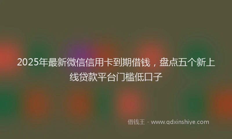 2025年最新微信信用卡到期借钱，盘点五个新上线贷款平台门槛低口子