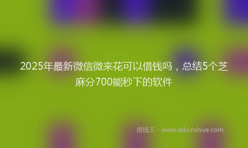 2025年最新微信微来花可以借钱吗，总结5个芝麻分700能秒下的软件
