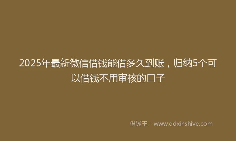 2025年最新微信借钱能借多久到账，归纳5个可以借钱不用审核的口子