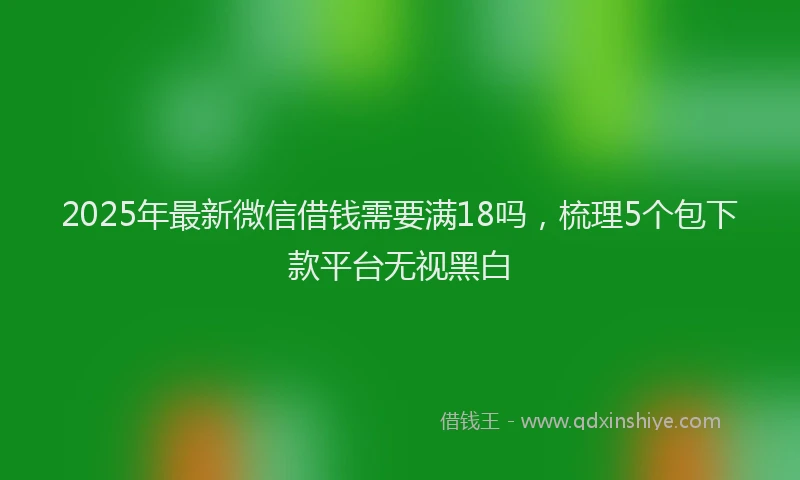 2025年最新微信借钱需要满18吗，梳理5个包下款平台无视黑白