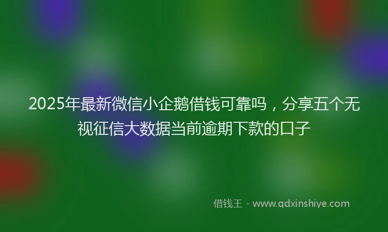 2025年最新微信小企鹅借钱可靠吗，分享五个无视征信大数据当前逾期下款的口子