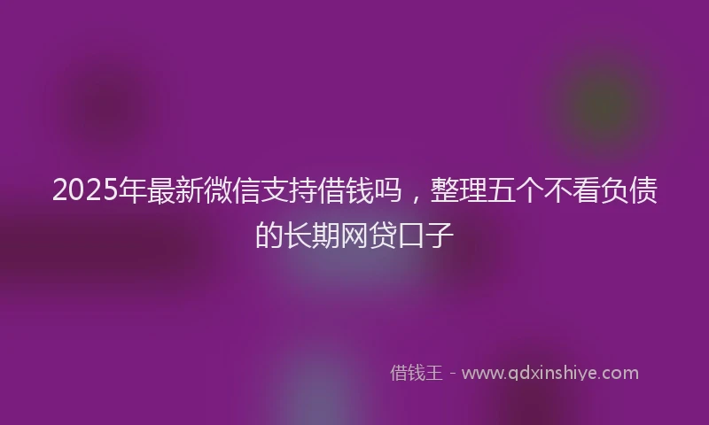 2025年最新微信支持借钱吗，整理五个不看负债的长期网贷口子