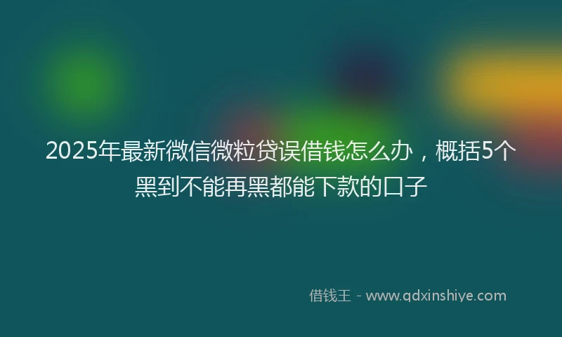 2025年最新微信微粒贷误借钱怎么办，概括5个黑到不能再黑都能下款的口子