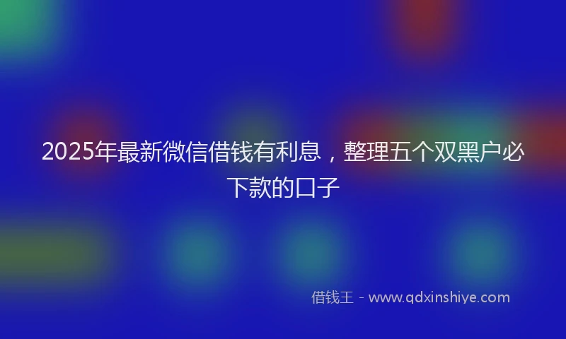 2025年最新微信借钱有利息，整理五个双黑户必下款的口子