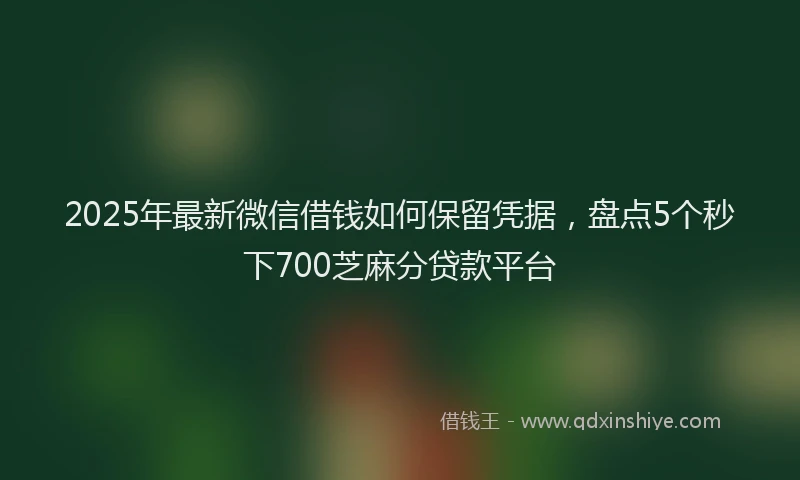 2025年最新微信借钱如何保留凭据，盘点5个秒下700芝麻分贷款平台