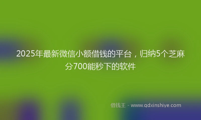2025年最新微信小额借钱的平台，归纳5个芝麻分700能秒下的软件
