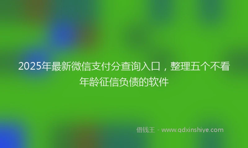 2025年最新微信支付分查询入口，整理五个不看年龄征信负债的软件