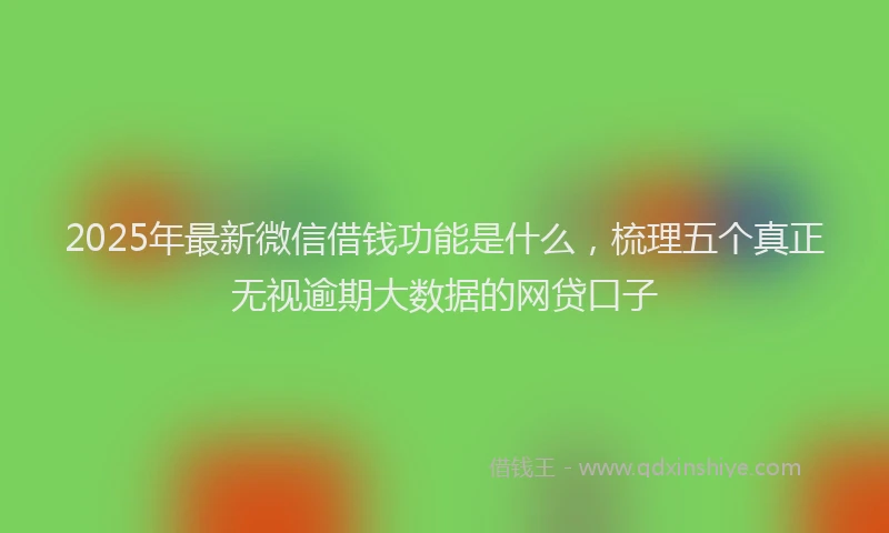 2025年最新微信借钱功能是什么，梳理五个真正无视逾期大数据的网贷口子