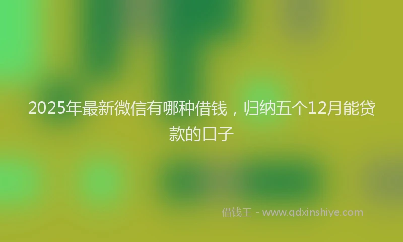 2025年最新微信有哪种借钱，归纳五个12月能贷款的口子