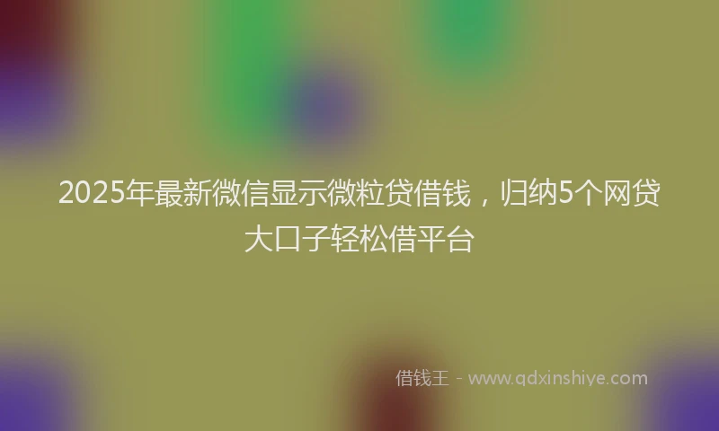 2025年最新微信显示微粒贷借钱，归纳5个网贷大口子轻松借平台