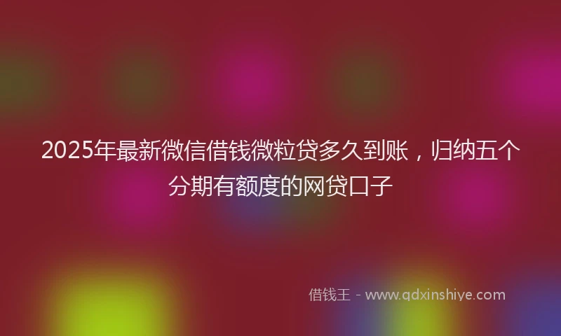 2025年最新微信借钱微粒贷多久到账，归纳五个分期有额度的网贷口子