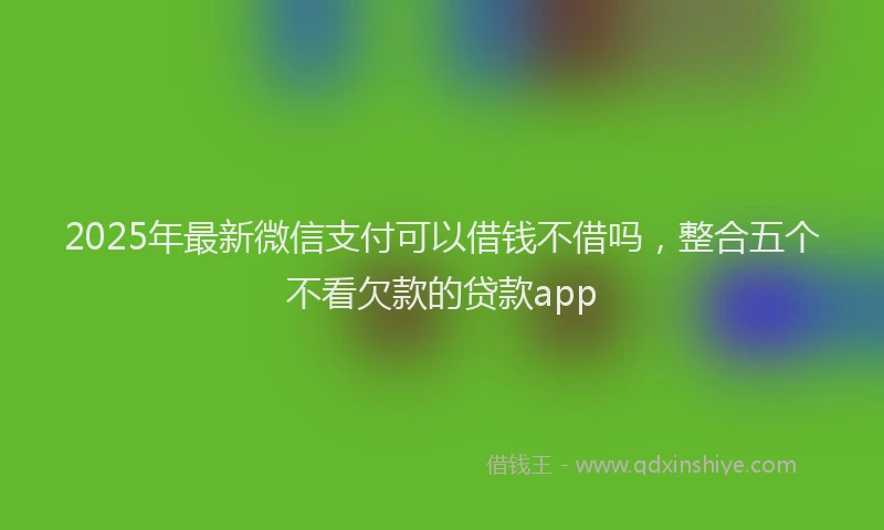 2025年最新微信支付可以借钱不借吗，整合五个不看欠款的贷款app