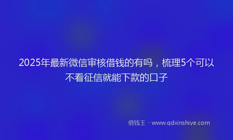 2025年最新微信审核借钱的有吗，梳理5个可以不看征信就能下款的口子