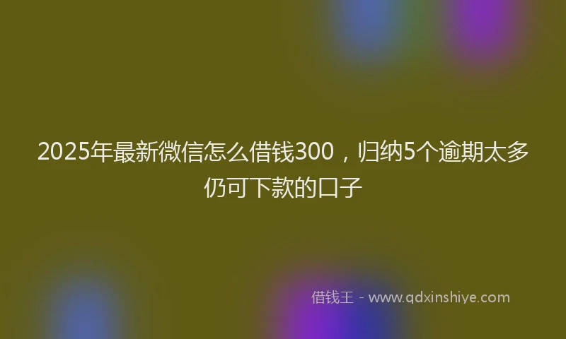2025年最新微信怎么借钱300，归纳5个逾期太多仍可下款的口子