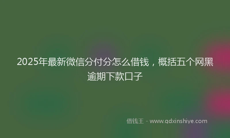 2025年最新微信分付分怎么借钱，概括五个网黑逾期下款口子