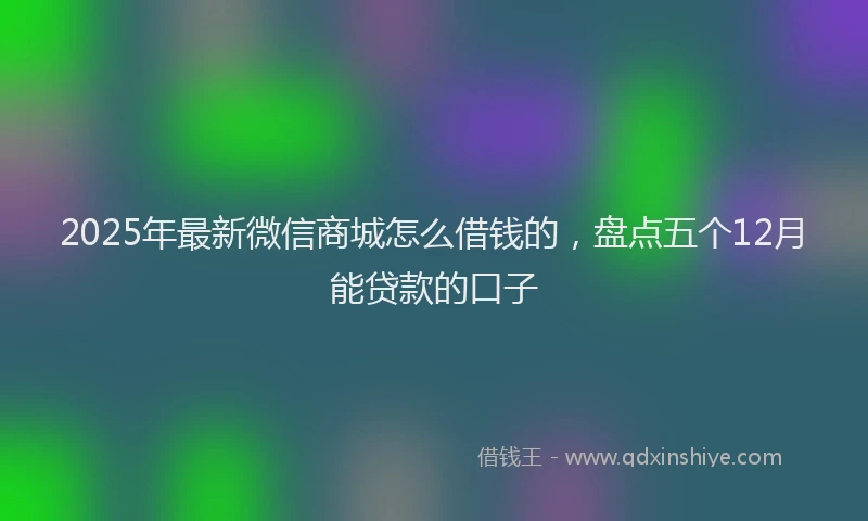 2025年最新微信商城怎么借钱的，盘点五个12月能贷款的口子