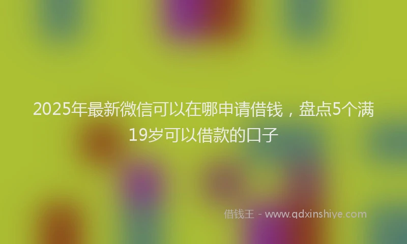 2025年最新微信可以在哪申请借钱，盘点5个满19岁可以借款的口子