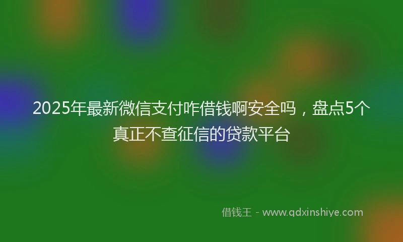 2025年最新微信支付咋借钱啊安全吗，盘点5个真正不查征信的贷款平台