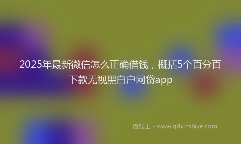 2025年最新微信怎么正确借钱，概括5个百分百下款无视黑白户网贷app