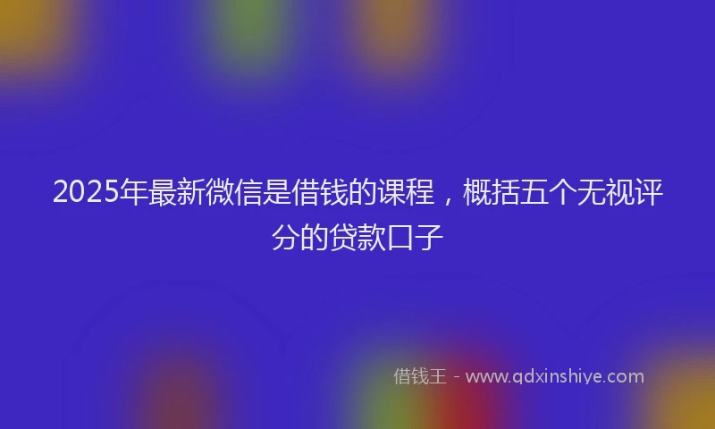 2025年最新微信是借钱的课程，概括五个无视评分的贷款口子
