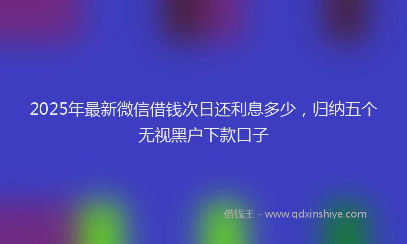 2025年最新微信借钱次日还利息多少，归纳五个无视黑户下款口子