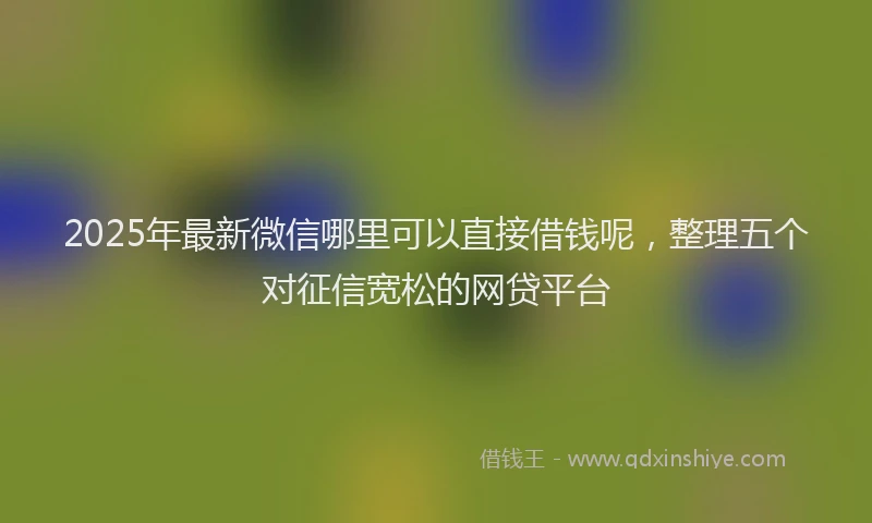 2025年最新微信哪里可以直接借钱呢，整理五个对征信宽松的网贷平台