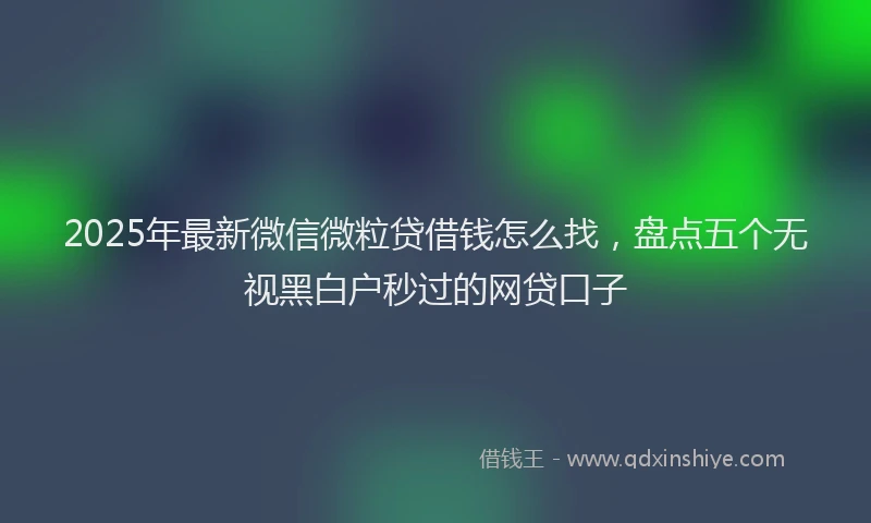 2025年最新微信微粒贷借钱怎么找，盘点五个无视黑白户秒过的网贷口子