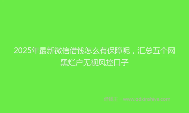 2025年最新微信借钱怎么有保障呢，汇总五个网黑烂户无视风控口子