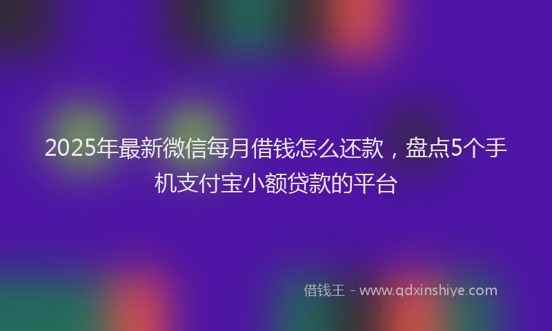 2025年最新微信每月借钱怎么还款，盘点5个手机支付宝小额贷款的平台